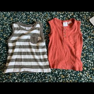 Lot of two sleeveless tops for toddler boy